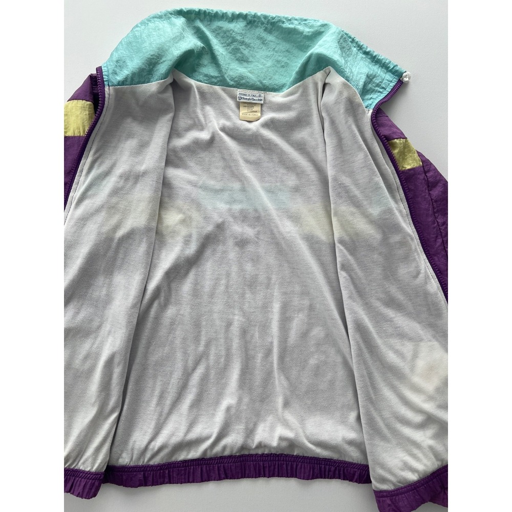 Sergio Tacchini Tracksuit Womens 8 VTG Purple Yellow Blue Y2K 90s Set Retro RARE - Picture 7 of 16